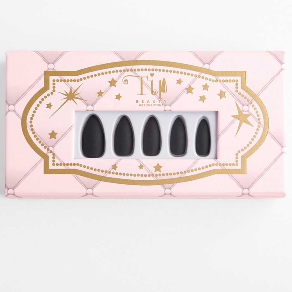 2/$15! Matte Black Artificial Stiletto Nails NIB